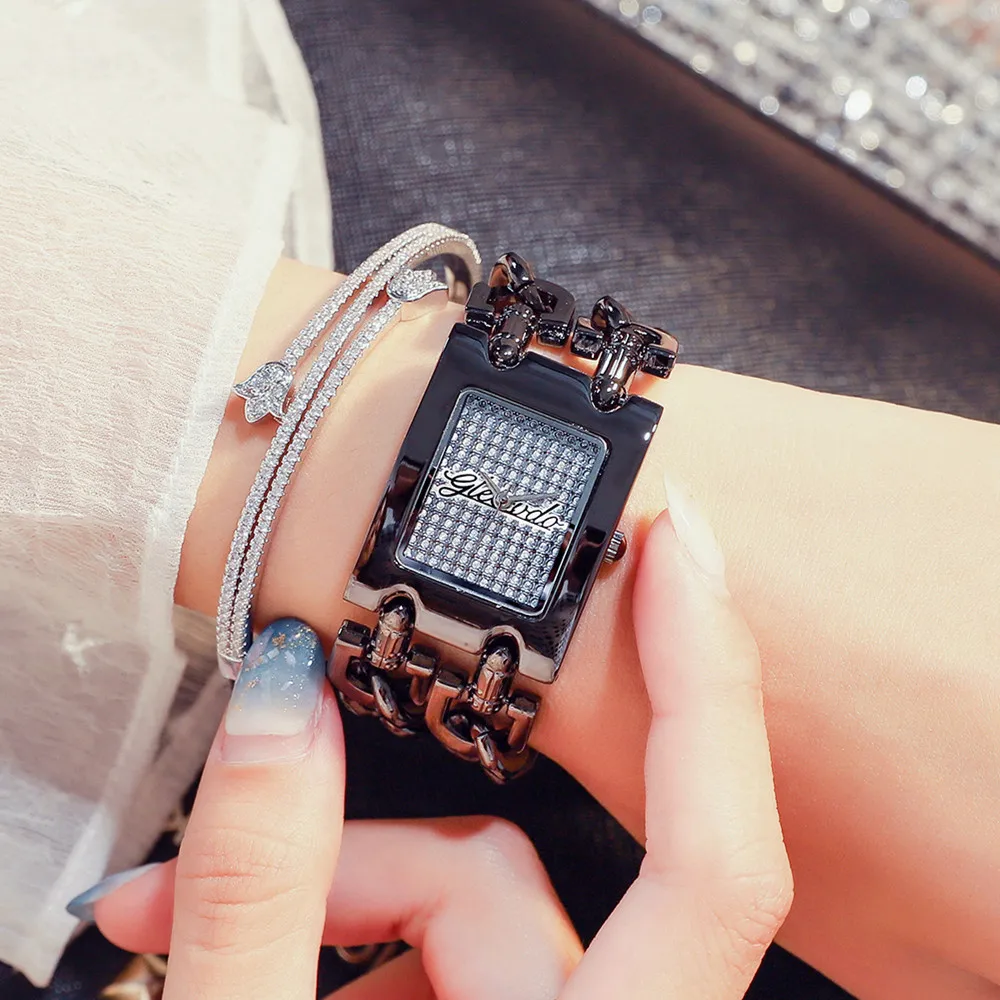 2019 Luxury Brand Women's Watches Black Fashion Quartz Wristwatches Dress Watch Ladies Bracelet Gift for Women reloj mujer | Наручные