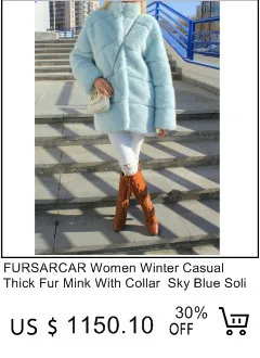 FURSARCAR New Fashion Natural Real Blue Fox Fur Women Natural Genuine Fur Jackets Coats Female 5 Row Short Outerwear Girls