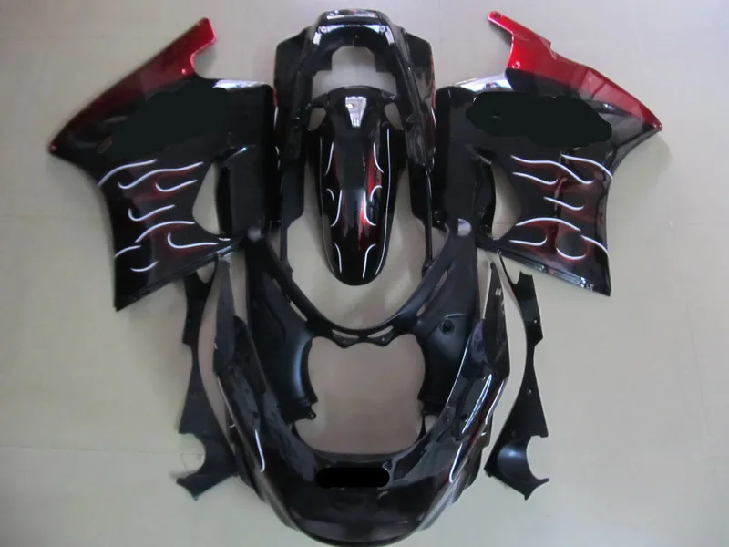 ABS Fairing kit for KAWASAKI Ninja ZZR1100D 93 00 01 03 ZZR 1100 ZX11 1993 2001 2003 Flames red black Fairings set+Gifts KW01 | Автомобили