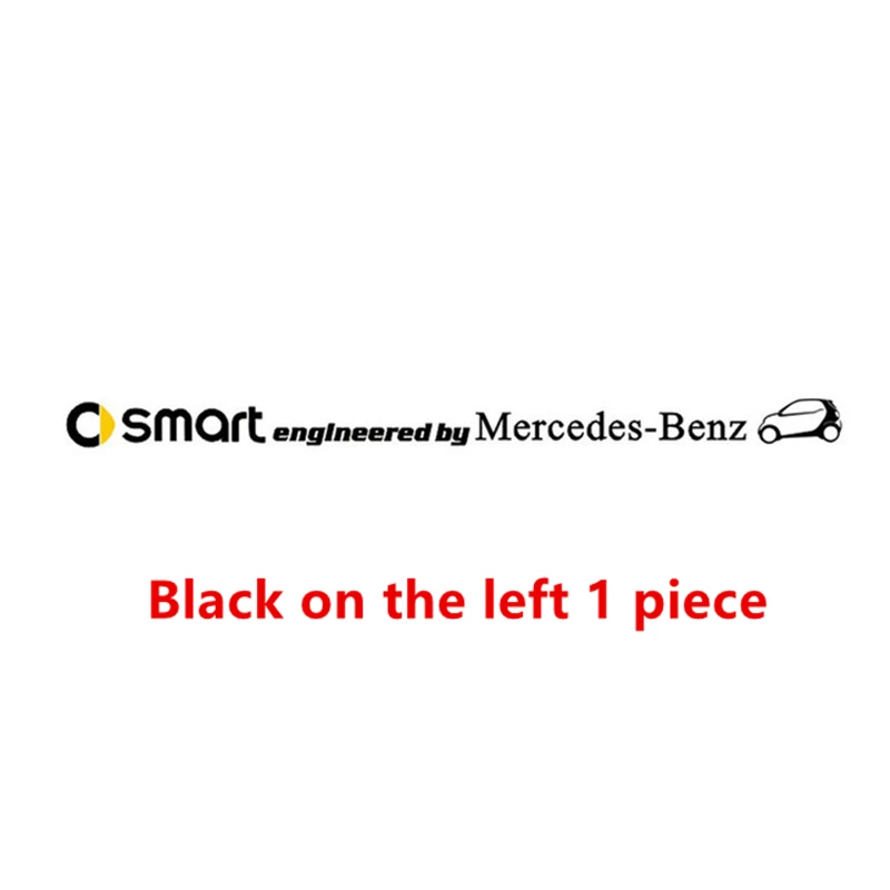 Smart Fortwo 453 451 450 наклейка с логотипом на автомобиль письмо автомобилей вытягивающийся цветок наклейки автомобильные наклейки настенные аксессуары декоративные наклейки - Название цвета: Left door black 1pcs