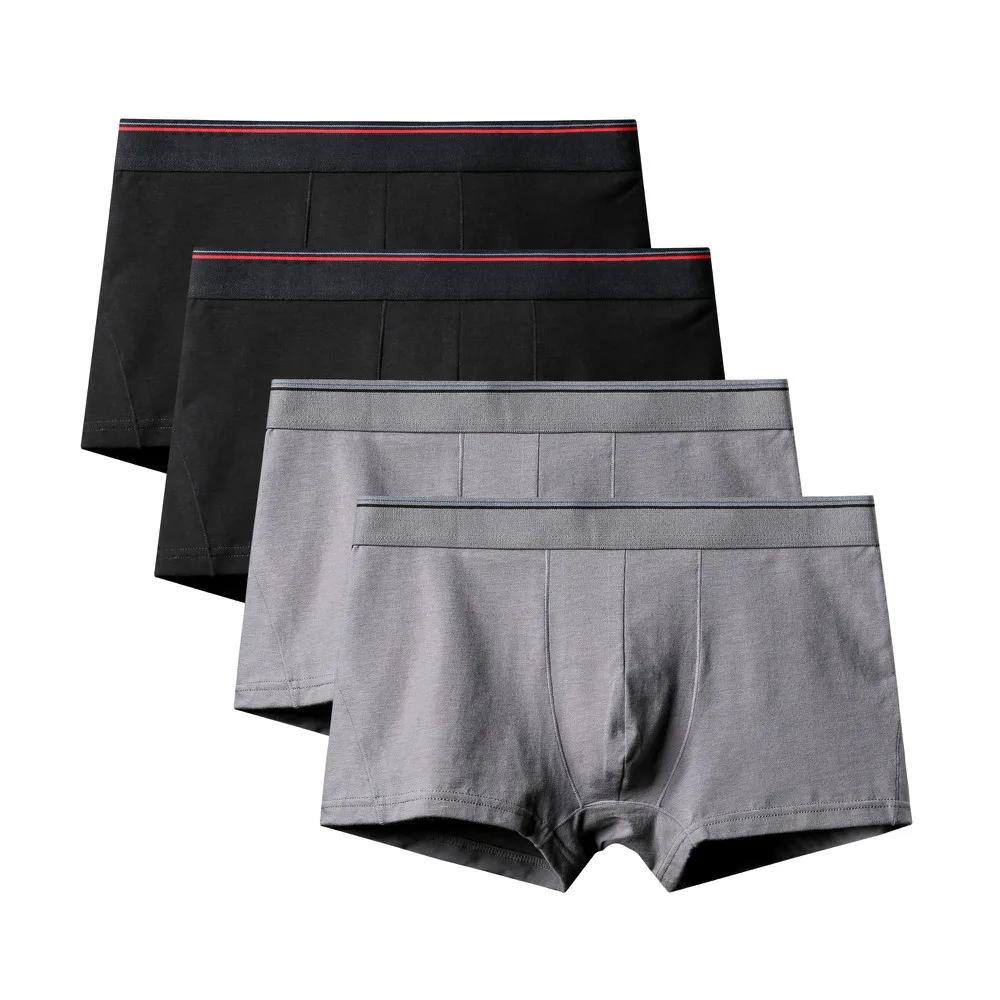 4Pcs A2425 Mix B23 4 шт./партия, горячее мужское хлопковое нижнее белье, мужские боксеры, привлекательное нижнее белье, мужские комфортные трусики из «дышащей» ткани, Cueca, боксеры, шорты, плюс жир 6XL - Цвет: 4Pcs A2425 Mix B23
