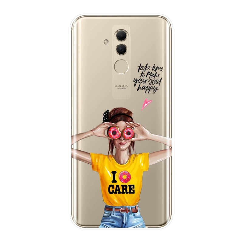 Чехол для телефона Huawei Mate 20 10 9 Pro черный сексуальная девушка летняя Мягкая