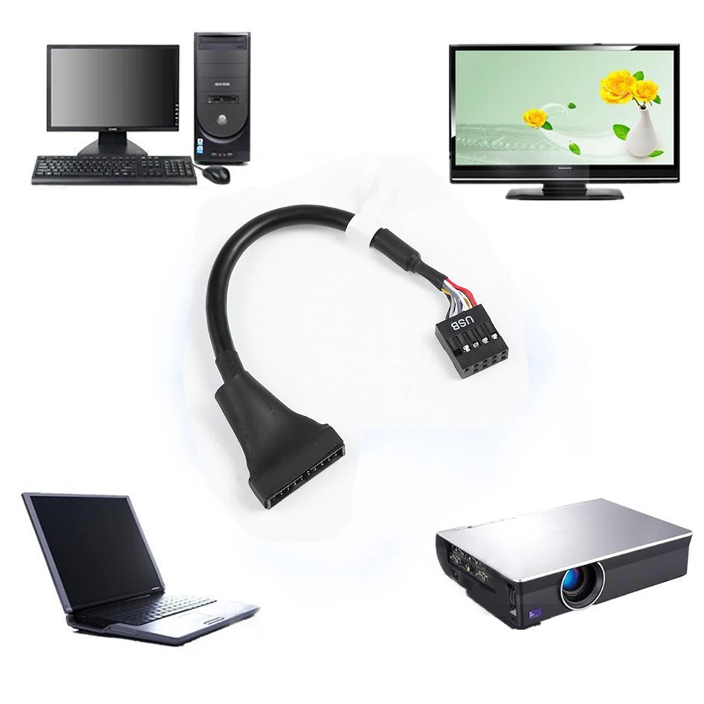 USB 2 0 9 Pin штекер к материнской плате 3 20 Женский конвертер Кабель адаптер|Кабели USB|