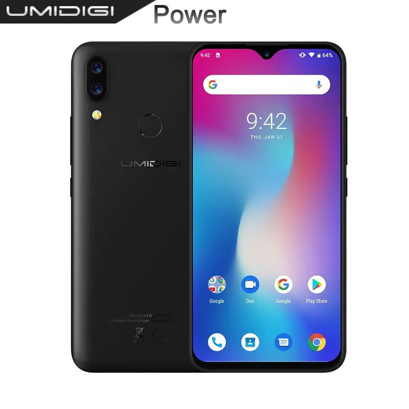 Глобальная версия смартфона UMIDIGI Power Android 9.0 большой аккумулятор 5150 мАч 18 Вт 6 3