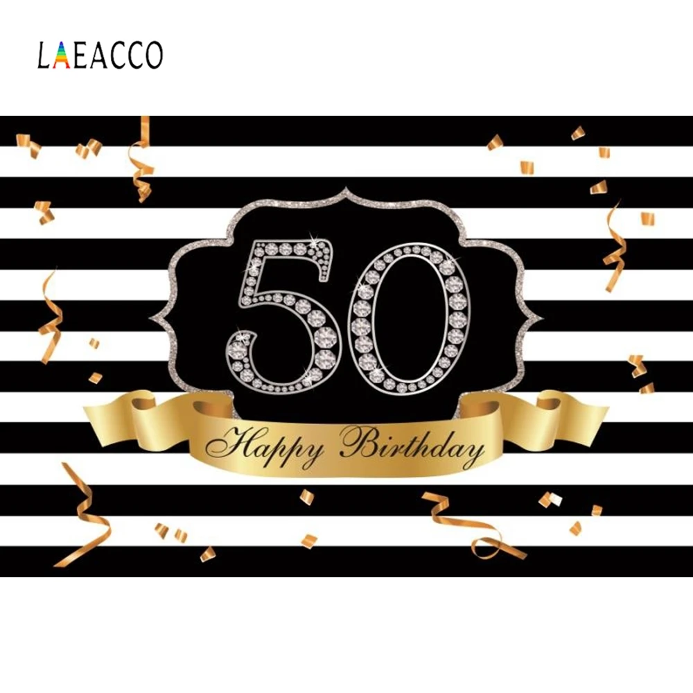 Laeacco Кристалл 50th День Рождения украшения белая полоса фотографии фоны