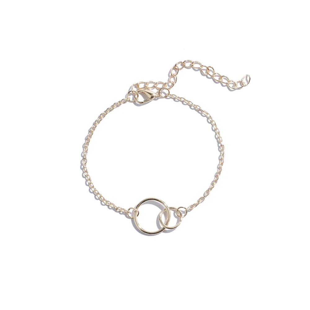 5 шт./компл. винтажные женские браслеты ветка листьев двойной круг узор открытый