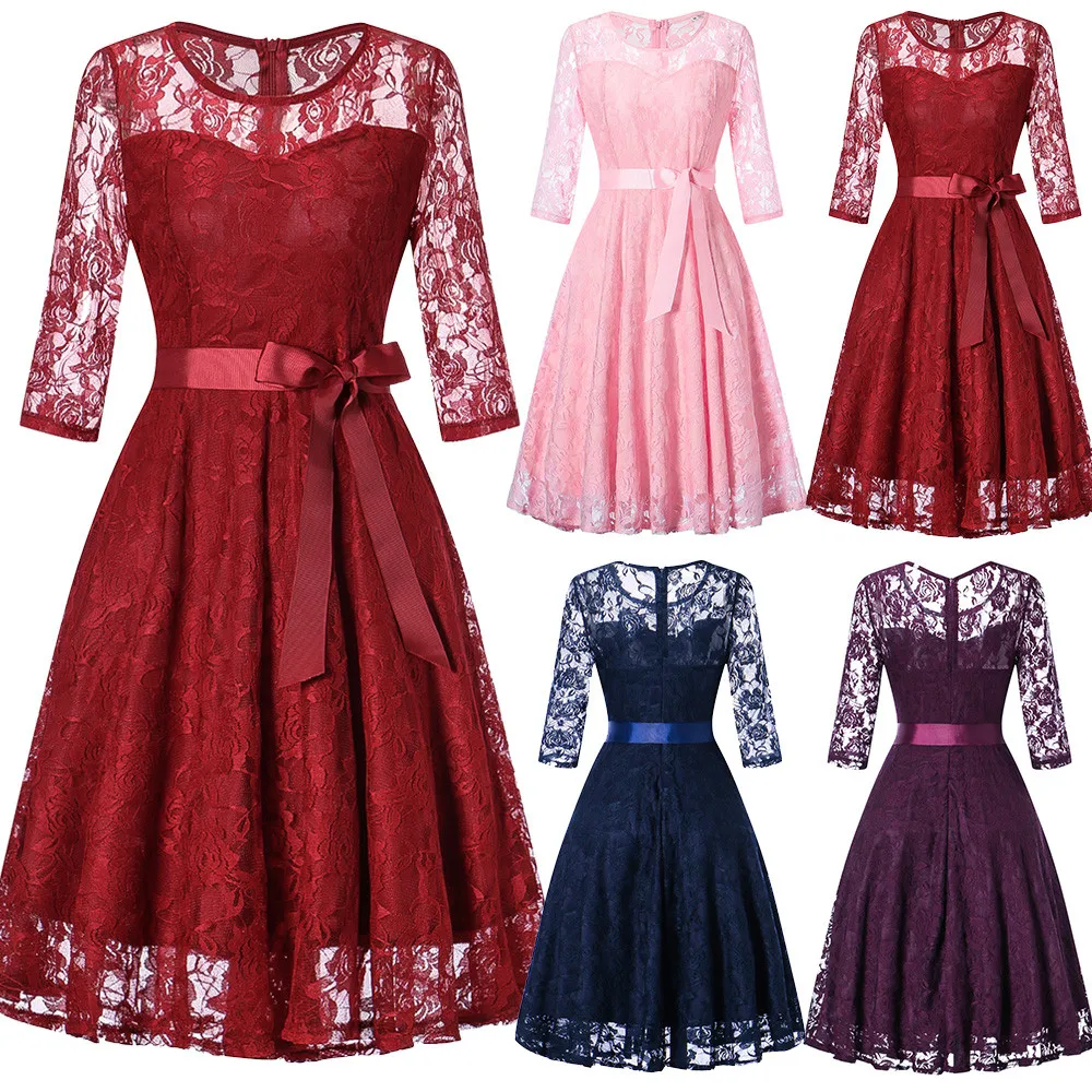 2019 модные платья летние женские с длинным рукавом Формальные свадебные подружки