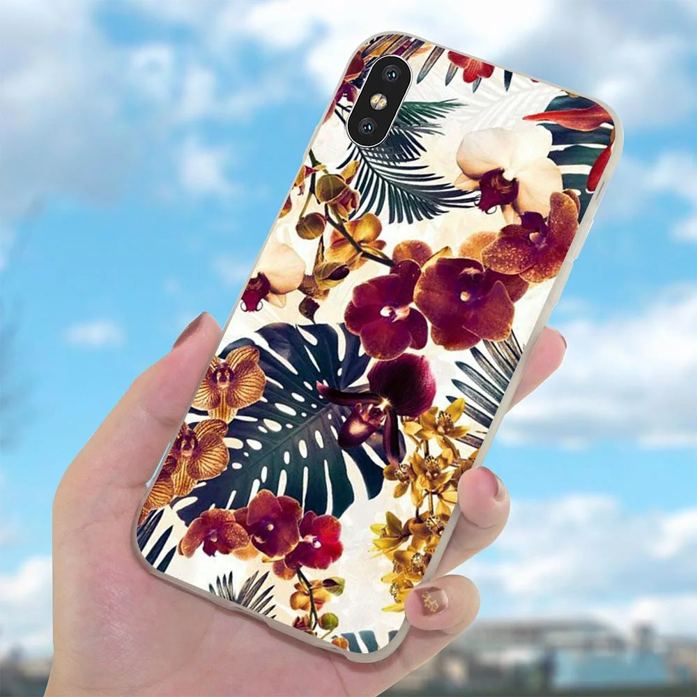 Case for iPhone 7 Pink stripe heart Love rose flower Cover 8 Plus Covers Xs Max X 6 6S 5S 5 SE XR Cases Silicone | Мобильные