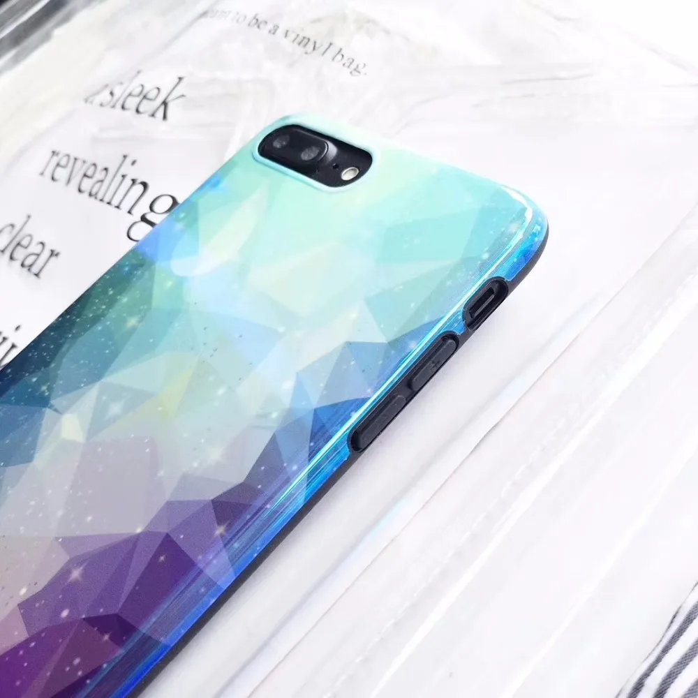 Цветной градиентный Blu-Ray чехол для iPhone X 7 6 6s 8 Plus Соединенные геометрические