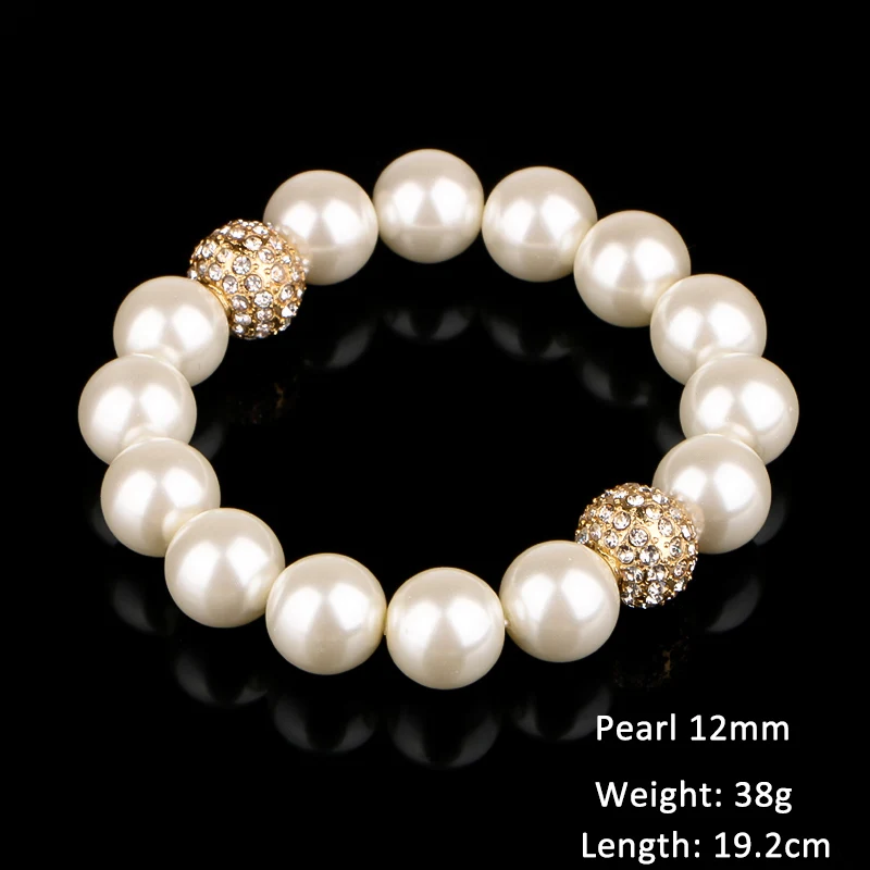 Olowu элегантный роскошный золотой Хрустальный Шарик из страз браслет 12 мм