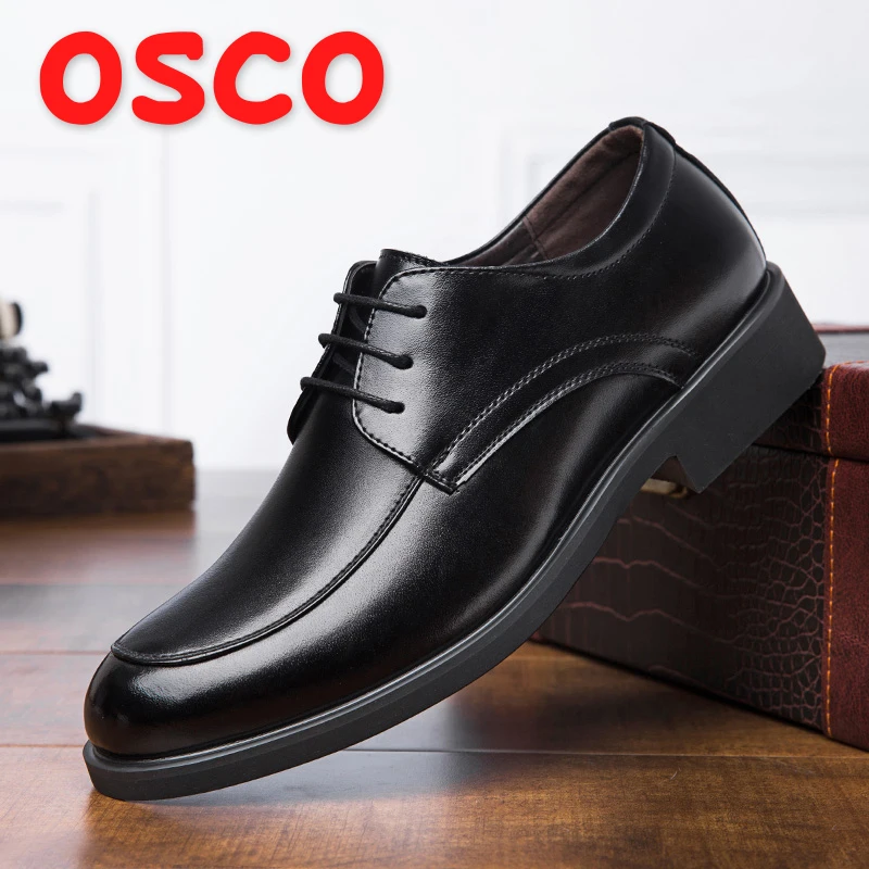 OSCO/Мужская обувь Осенняя деловая Повседневная Мужские кожаные туфли на шнурках