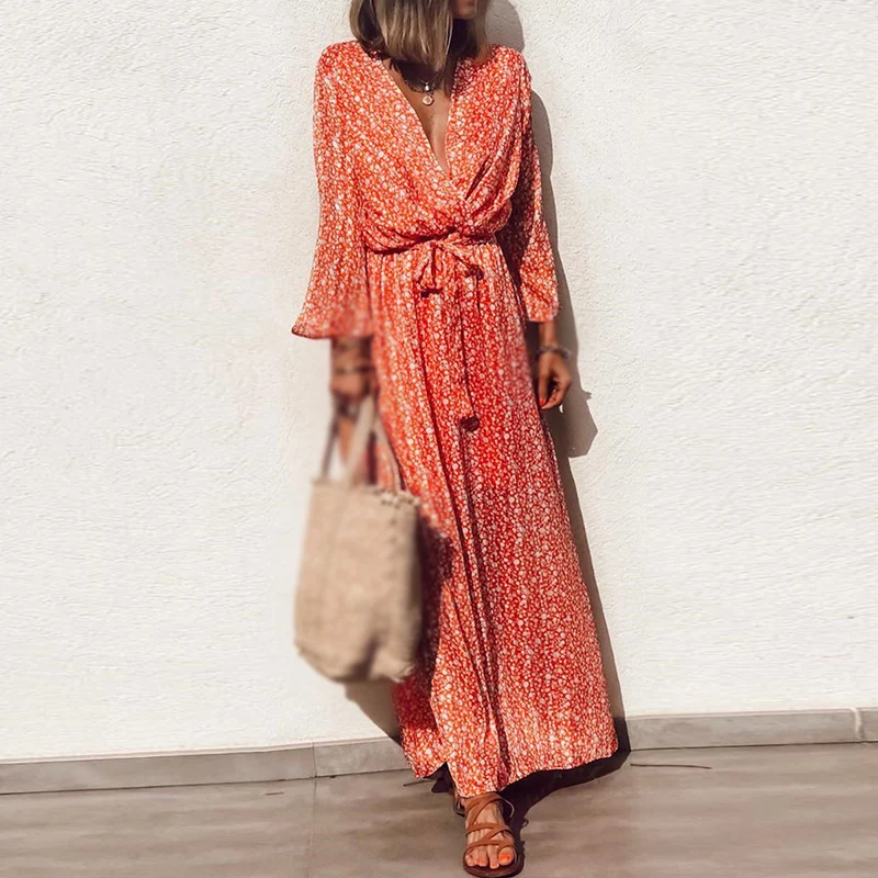 Женское платье с цветочным принтом женские пляжные платья макси стильные