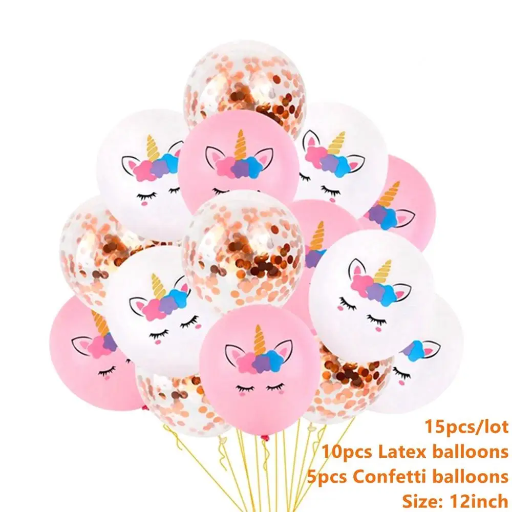 Unicorn Balloons 5 Taoup 12 дюймов Единорог шары латексные шары конфетти с днем рождения детей воздушные фигурки Единорог вечерние единороги - Цвет: Unicorn Balloons 5