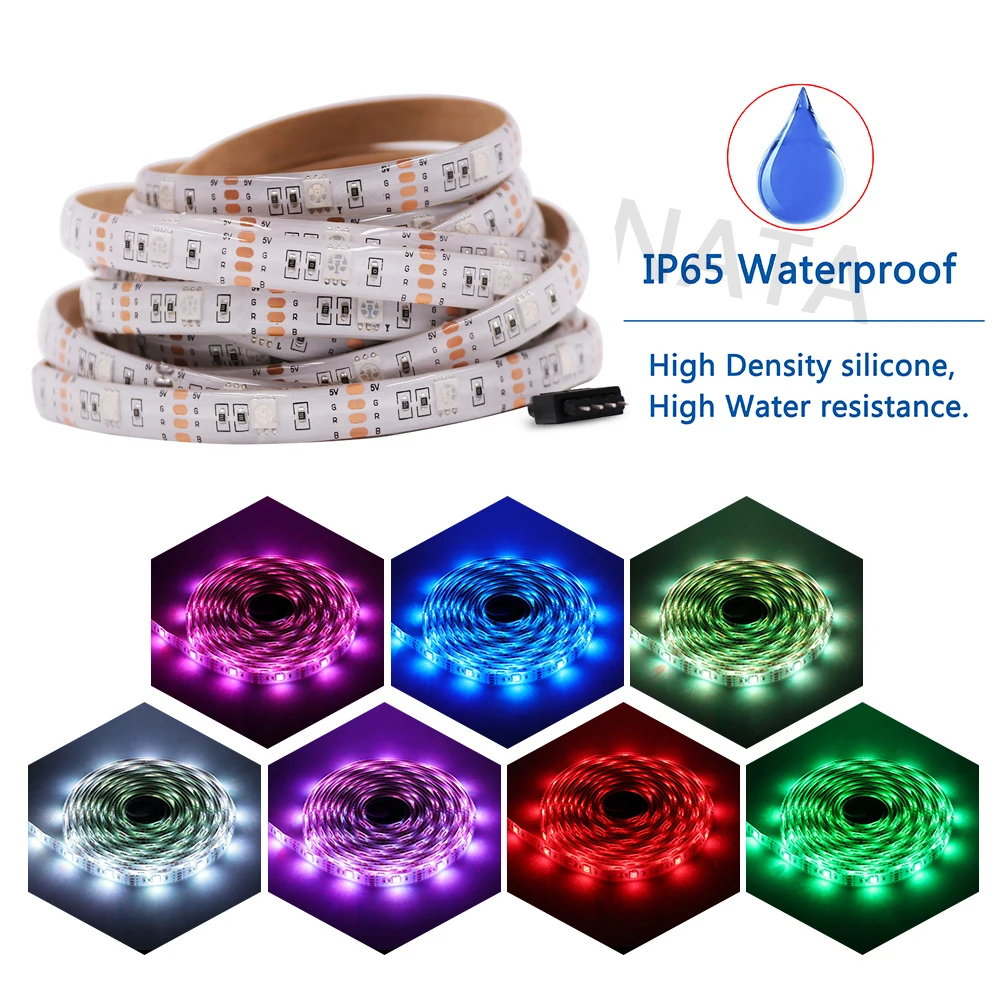 5 в СВЕТОДИОДНАЯ лента SMD 5050 водонепроницаемая RGB ТВ ПОДСВЕТКА гибкий