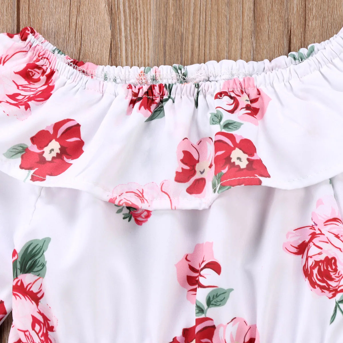 Стильные боди с цветочным принтом и поясом для маленьких девочек длинными