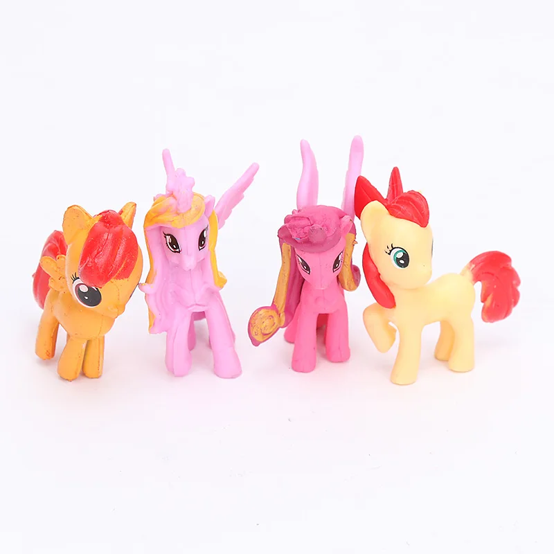 Набор из 25 шт. игрушки My Little Pony, 2,5-5 см, пони, ПВХ, фигурки, радуга, Dash, сумеречные Искорки, Спайк, дракон, Эпплджек, куклы