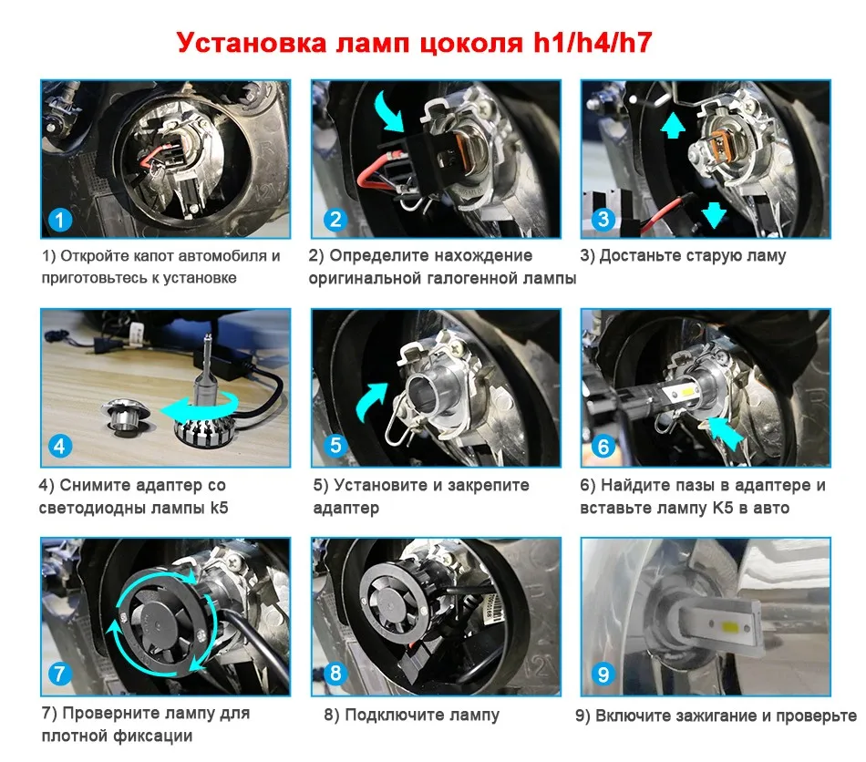 HLXG 2 шт. H1 H3 H11 H4 Canbus H7 светодиодный лампы 4300 К 6000 К 10000LM фар автомобиля комплект 50 вт H8 H9 9005 9006 Авто Фары противотуманные фонари