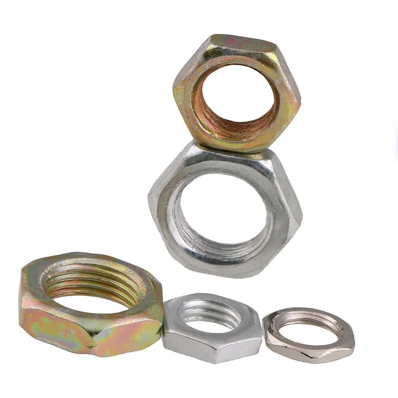 10 шт. шестигранные гайки с тонкой резьбой яркий Цинк/оцинкованная Шестигранная