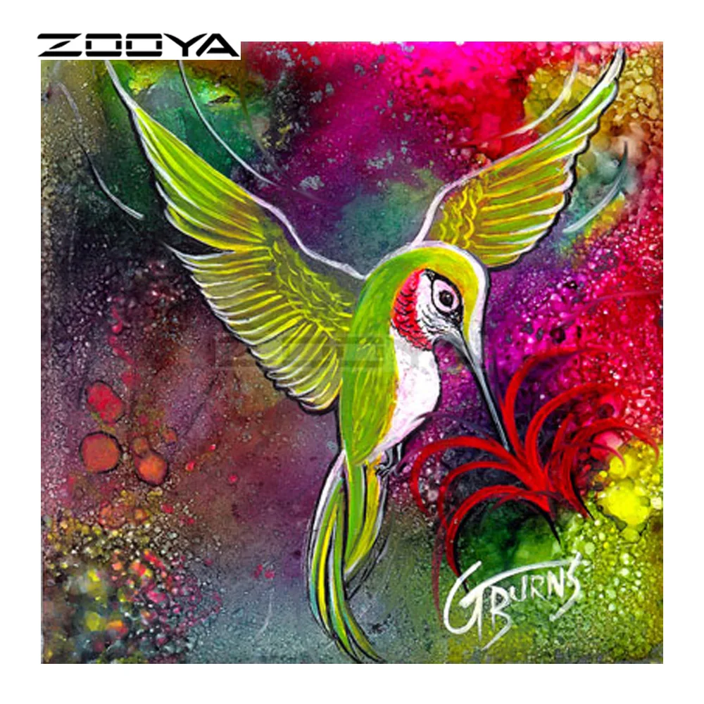 ZOOYA 5D DIY Diamond Embroidery Animal Hummingbird &ampFlower Series Painting Cross Stitch Round Mosaic Decoration CJ1085 | Дом и сад