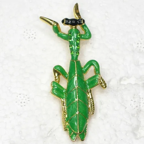 

12pcs/lot Wholesale Mantis Enamel Rhinestone Pin brooches C101977