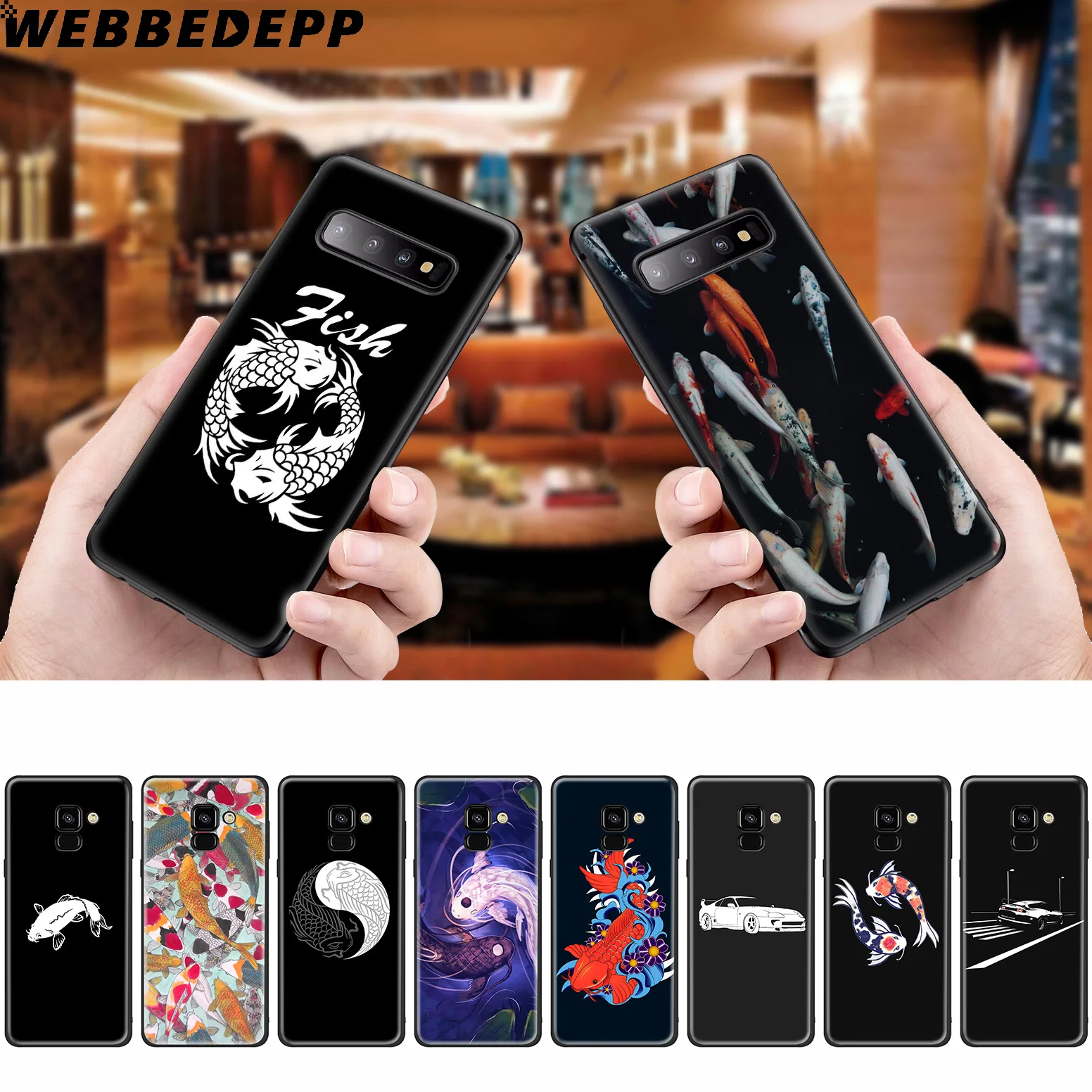 WEBBEDEPP Koi Fish японский автомобильный силиконовый чехол для Samsung Galaxy A3 A5 A6 A7 A8 A9 A10 A20 A30