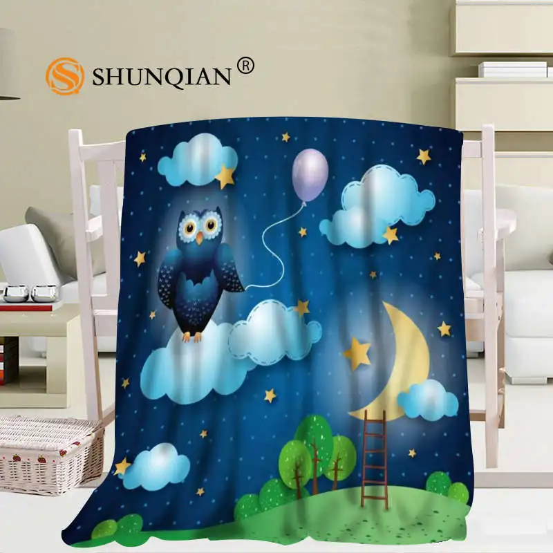 Economici Personalizzato Luna E Gufo Coperta Morbida Immagine Fai Da Te Decorazione Camera Da Letto Dimensioni 56x80 Pollici, 50X60Inch,40X50Inch A7.10