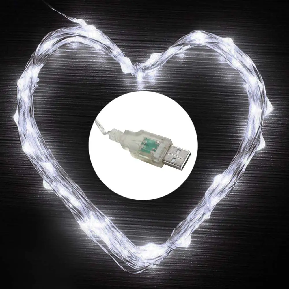 Уличная Водонепроницаемая USB гирлянда 10 м с медной проволокой Сказочная Звездная