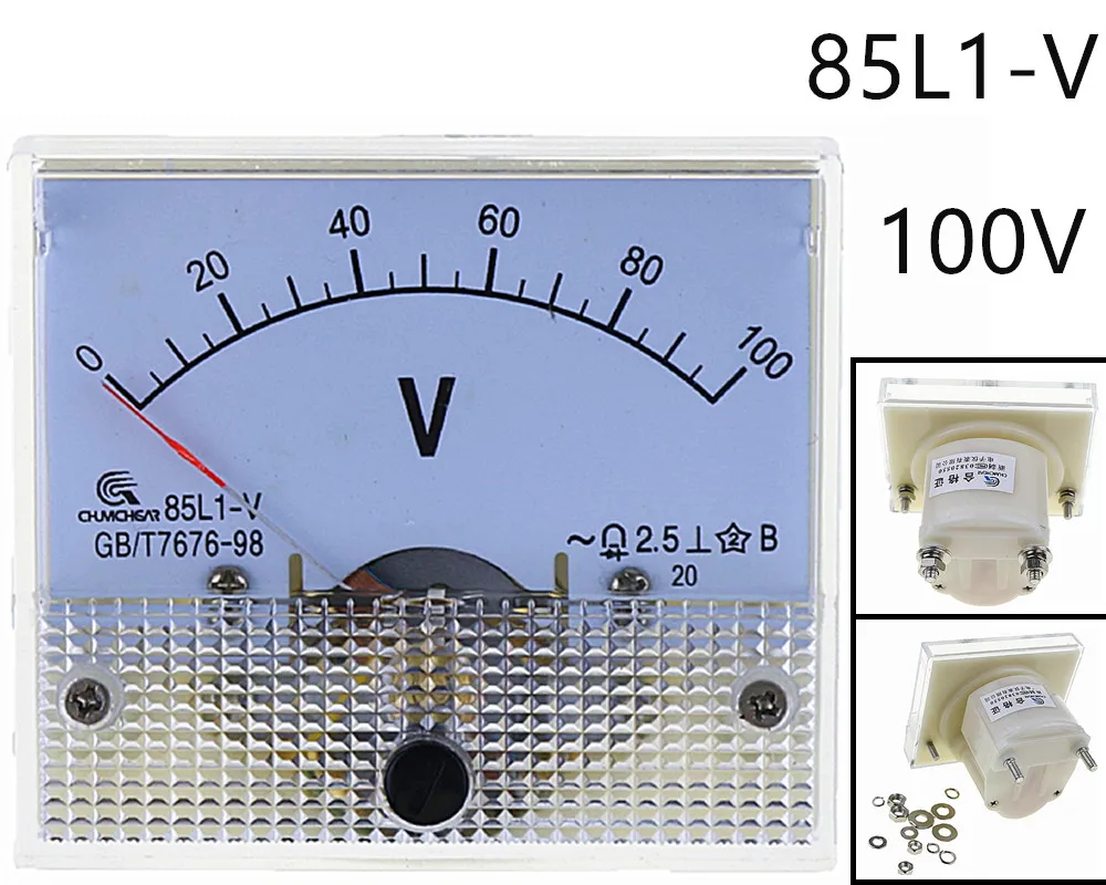 

Аналоговый измерительный прибор переменного тока 100 в Вольтметр Амперметр 85L1 0-100 в датчик