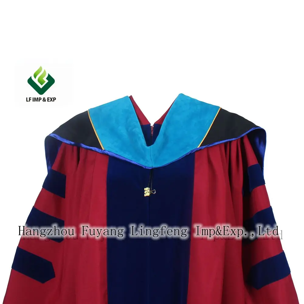 Бесплатная Доставка Моды Унисекс Deluxe Doctoral Hood 100% Полиэстер Матовая Выпускной