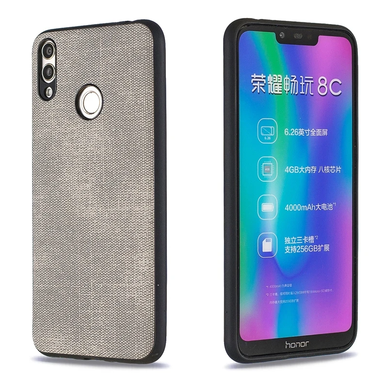 Роскошная джинсовая кожаная сумка из ткани для huawei Honor 8C чехол телефона деловая