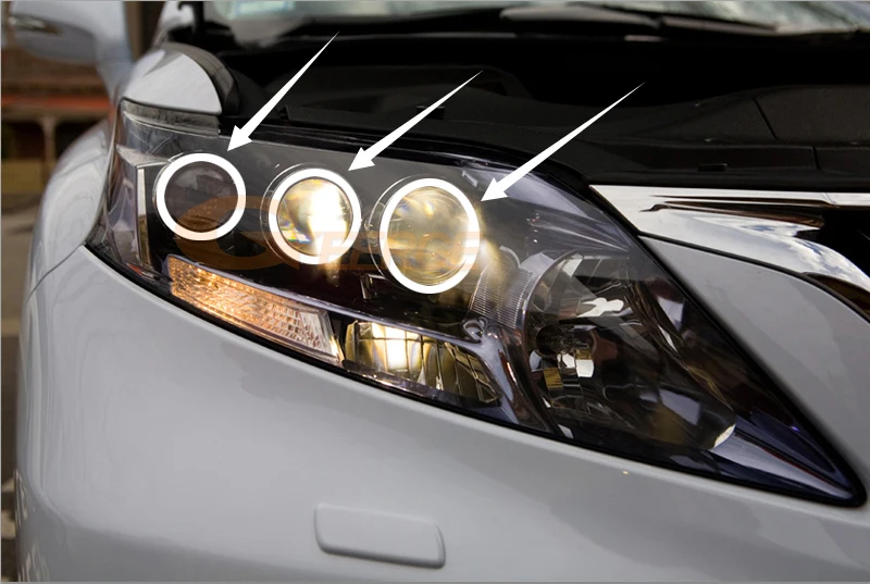 Для Lexus RX450h 2009 2010 2011 2012 отличные Ангельские глазки ультра-яркая подсветка с холодным катодом(CCFL) Ангельские глазки комплект Halo Кольцо
