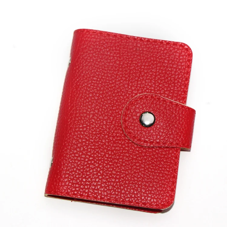 Новинка 10 цветов Lychees зернистый 24 слота для карт банковский пакет PU кожаная