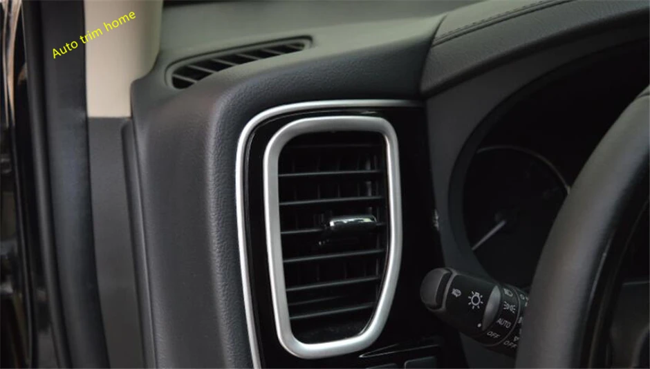 Lapetus Кондиционер AC Outlet Vent Frame Cover Trim 4 шт. для Mitsubishi Outlander 2014 2019 ABS черный