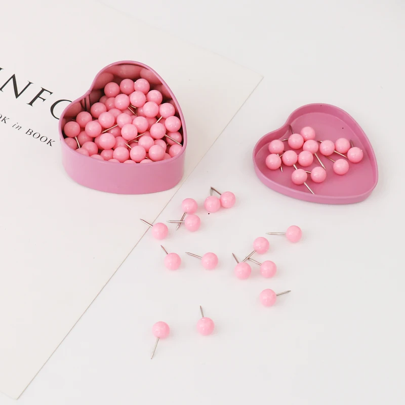 Пачка Розовый push pin бумажный зажим Kawaii канцелярские принадлежности прозрачные