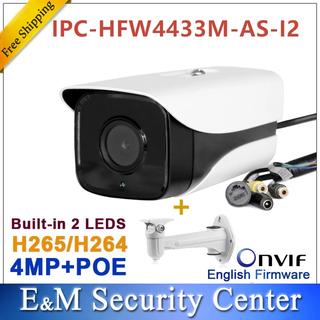 Оригинальная dahua IPC HFW4433M AS I2 Замена HFW4431M 4MP bullet POE аудио сигнал SD слот для карты IP ИК