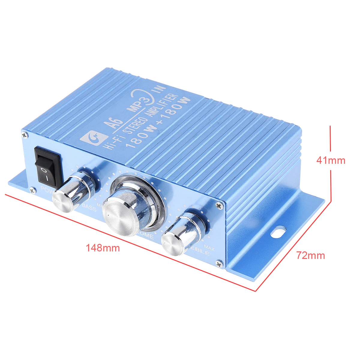 Автомобильный усилитель A6 DC12V 2,0 двухканальный MP3 Hi-Fi стерео усилитель 180 Вт 3,5 мм AUX Jack для автомобиля PC Динамик CD сабвуфер для мотоцикла