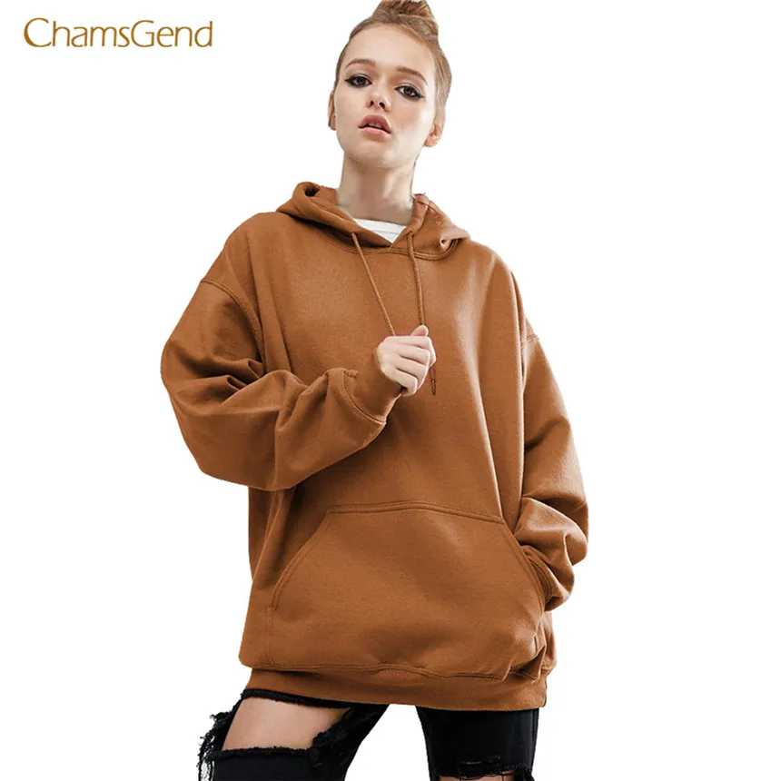 CHAMSGEND 2018 новые толстовки зимние теплые большие женские Outewar с капюшоном длинным