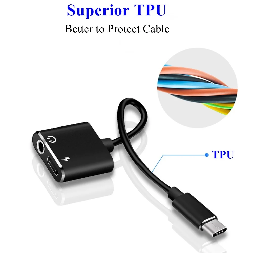 Адаптер Tongdaytech 2 в 1 адаптер типа C Aux аудио кабель зарядный USB Type 3 5 мм разъем для Xiaomi