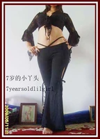 tribal fusion belly dance pants lycra cotton tribal belly dance flare pants with long slip af01 07
