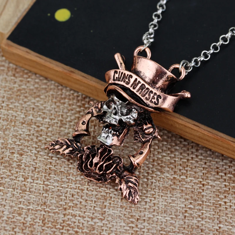 Потрясающая медная и серебряная подвеска GUNS N ROSES серебряное ожерелье|Цепочки| |