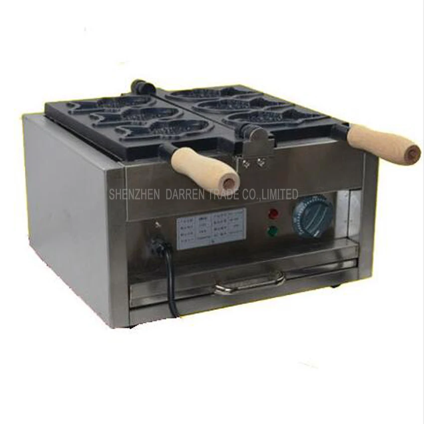

1PC FY-1103A 110V/220V Electric A Plate 3 Fish Taiyaki Maker Machine Snapper Machine with Recipe Fish Waffle Baker