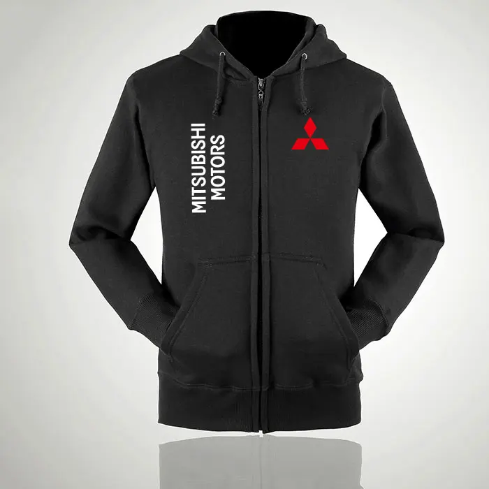 Свитшот на молнии для мужчин и женщин повседневная однотонная Толстовка Mitsubishi