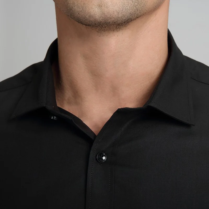 Новые осенние модные брендовые Для мужчин одежда Slim Fit рубашка с длинными