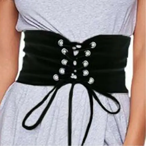 

2019 Solid Color Belt Fashion Women Lady Vintage Style Buckle Elastic Stretch Bodice Waist Belt Hot Ladies Women Waistband
