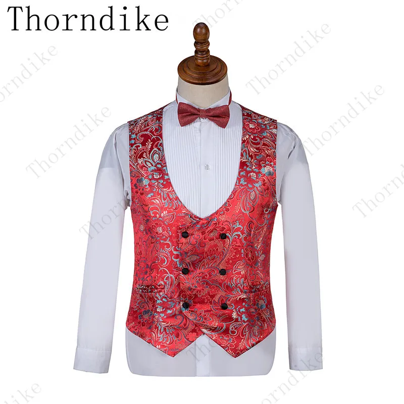 Thorndike красный жаккард Свадебный Мужской Костюм Под заказ костюмы для мужчин s костюм для жениха смокинг элегантный деловой повседневный костюм наборы