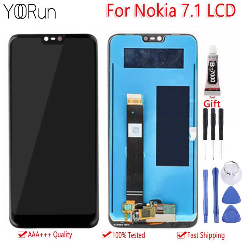 5.84" Original AAA+ For Nokia 7.1 LCD Display Touch Screen Digitizer Assembly Replacement Parts 2280x1080 For Nokia 7.1 LCD
