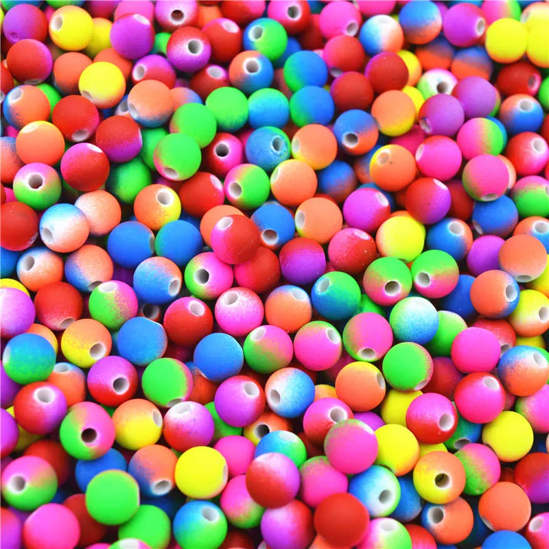 Распродажа 6 форм размеров пластиковые разноцветные бусины для браслета