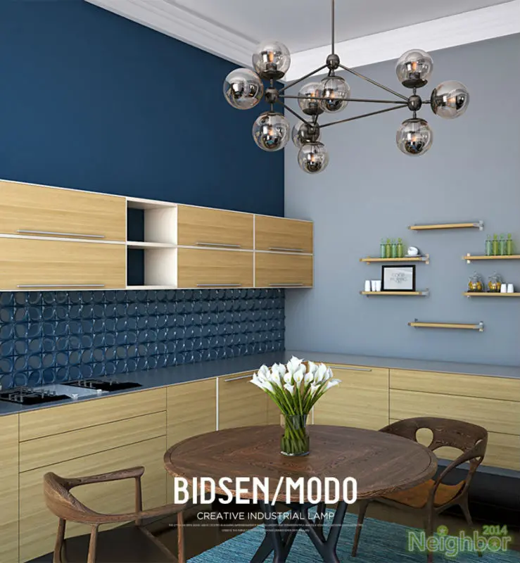 Новая современная промышленная подвесная люстра MODO стеклянный шар потолочное