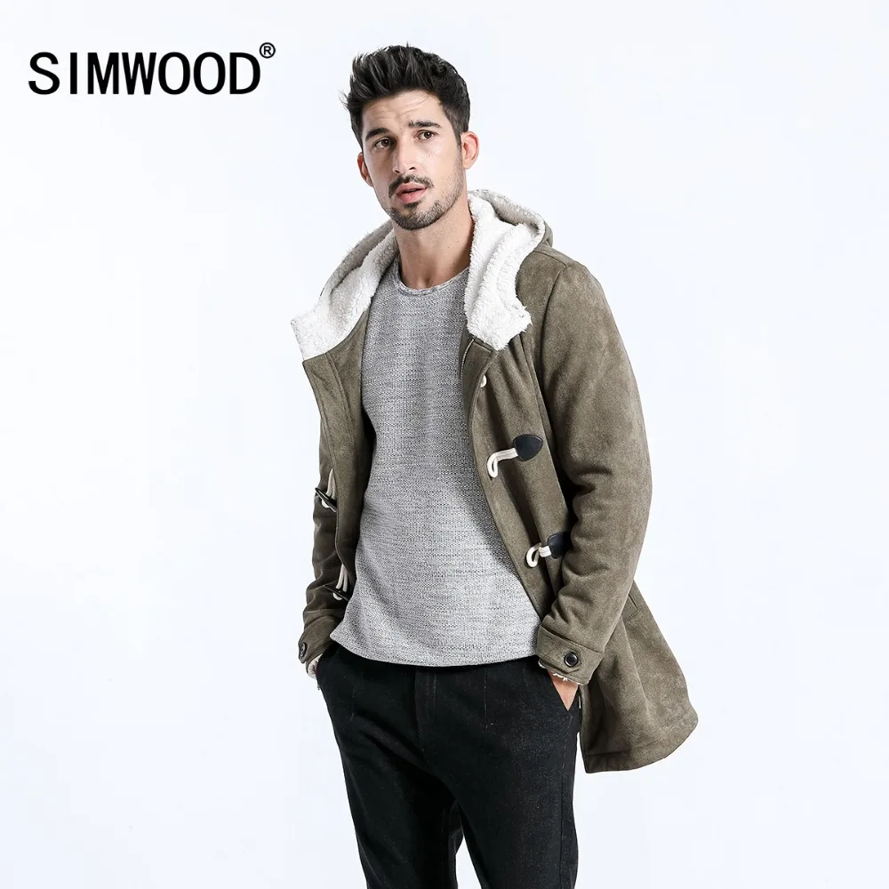 Мужская куртка из искусственной замши SIMWOOD повседневная теплая длинная