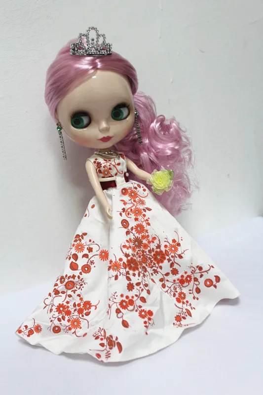 Кукла Blygirl Blyth с розовыми вьющимися волосами № 1/6 обычное тело 7 суставами кукла